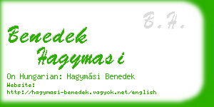 benedek hagymasi business card