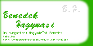 benedek hagymasi business card